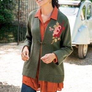 Soft Surroundings Loden Green Cardigan Sweater